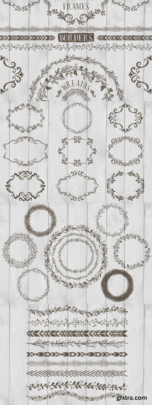 CreativeMarket - Frames, Wreaths and Borders 75873