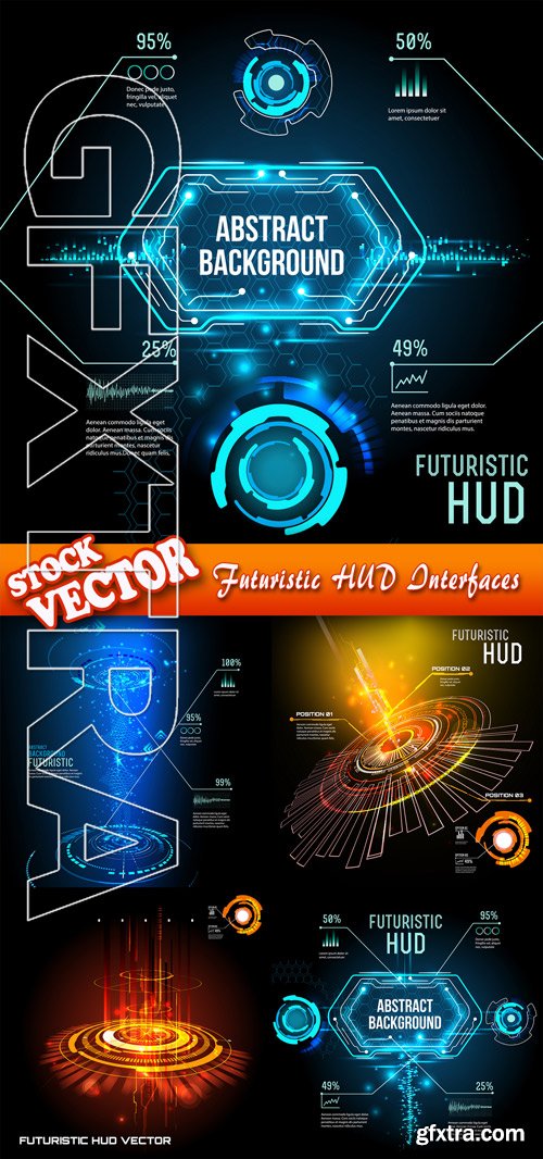 Stock Vector - Futuristic HUD Interfaces