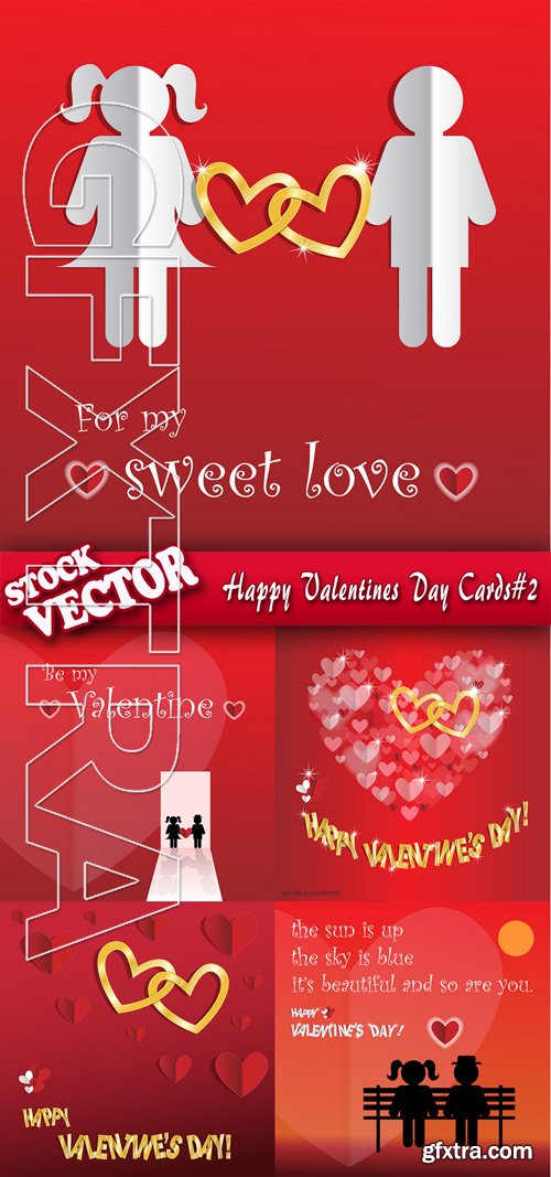 Stock Vector - Happy Valentines Day Cards#2