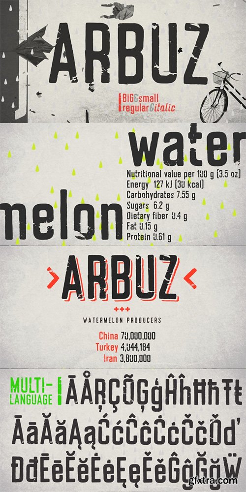 Arbuz Font Family - 2 Fonts $34