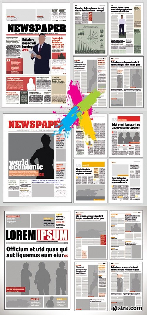 Newspaper Templates Vector 2