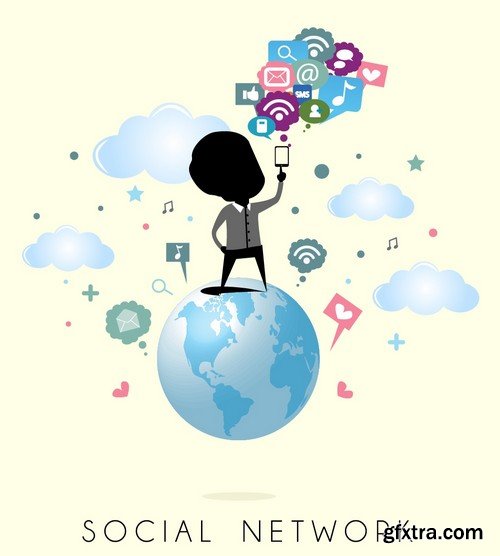 Stock Vectors - Social Network 3, 25xEPS