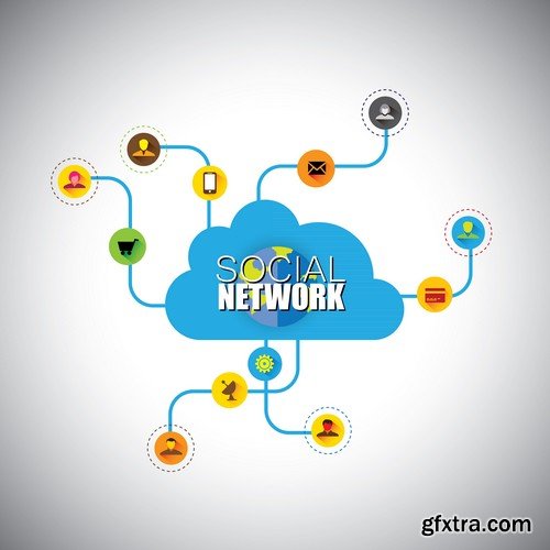 Stock Vectors - Social Network 3, 25xEPS