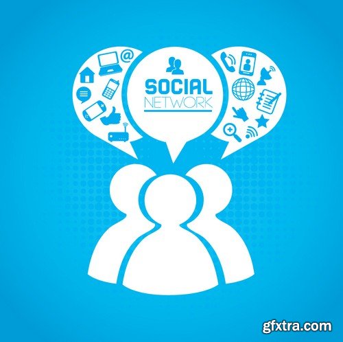 Stock Vectors - Social Network 3, 25xEPS