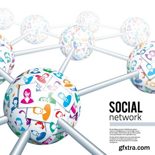 Stock Vectors - Social Network 3, 25xEPS