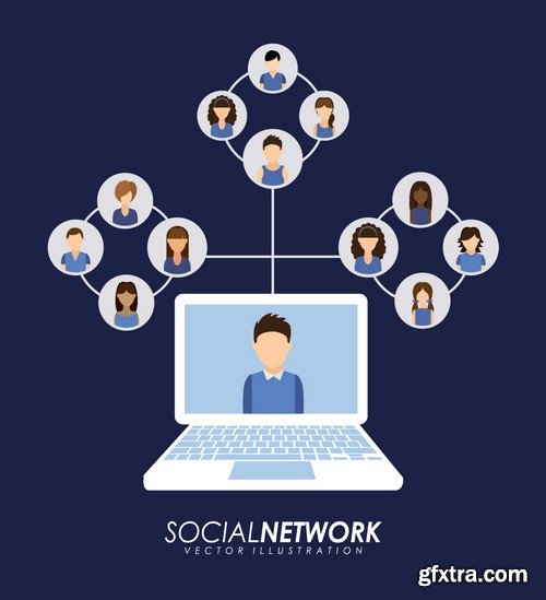 Stock Vectors - Social Network 3, 25xEPS