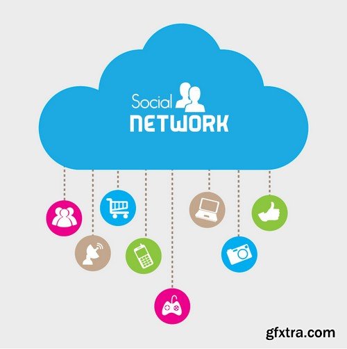 Stock Vectors - Social Network 3, 25xEPS