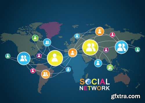 Stock Vectors - Social Network 3, 25xEPS