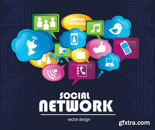 Stock Vectors - Social Network 3, 25xEPS