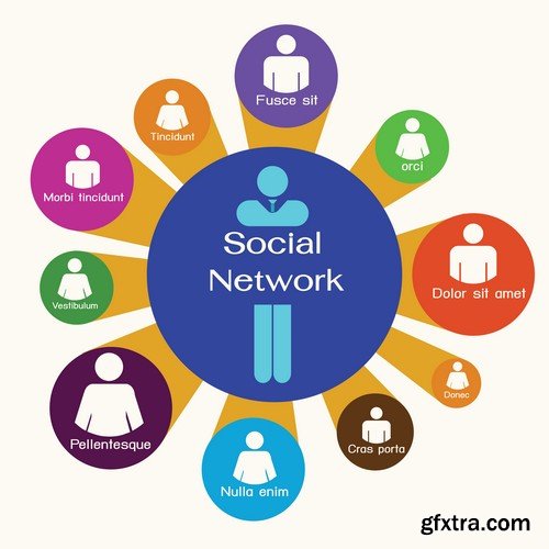 Stock Vectors - Social Network 3, 25xEPS