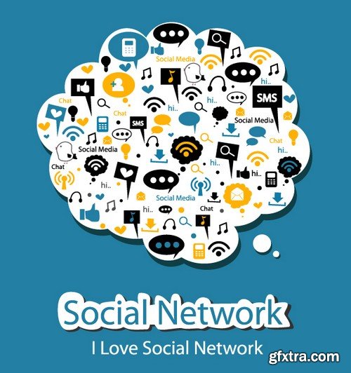 Stock Vectors - Social Network 3, 25xEPS