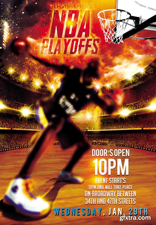 NBA Playoffs Flyer PSD Template