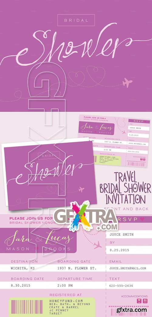 Travel Bridal Shower Invitation