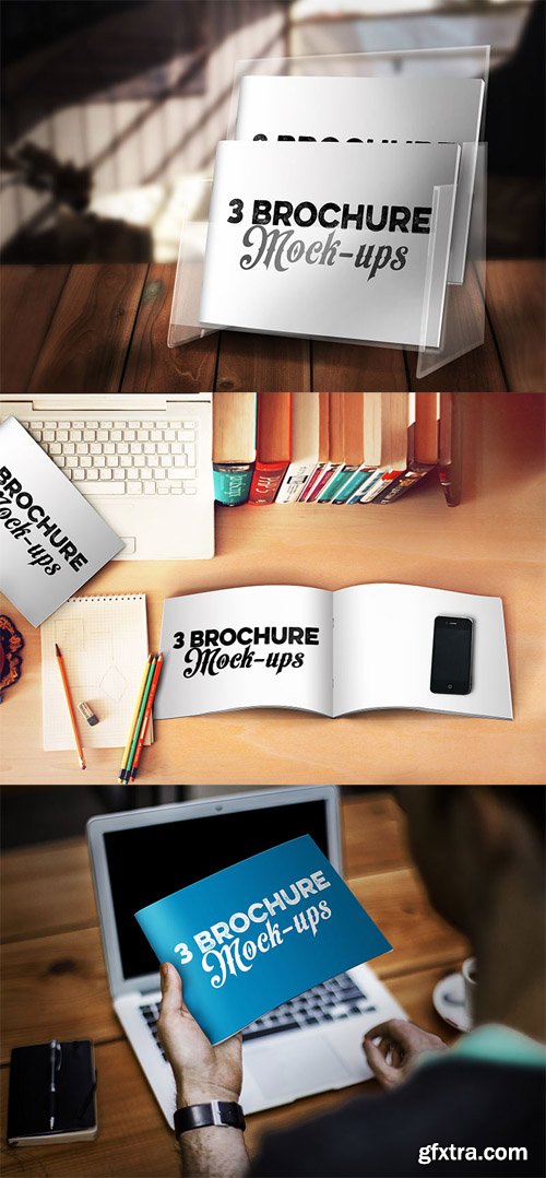 3 Brochure Mock-up Templates