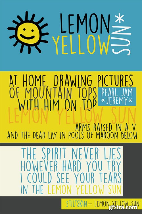 Lemon Yellow Sun - 1 font: $15.00