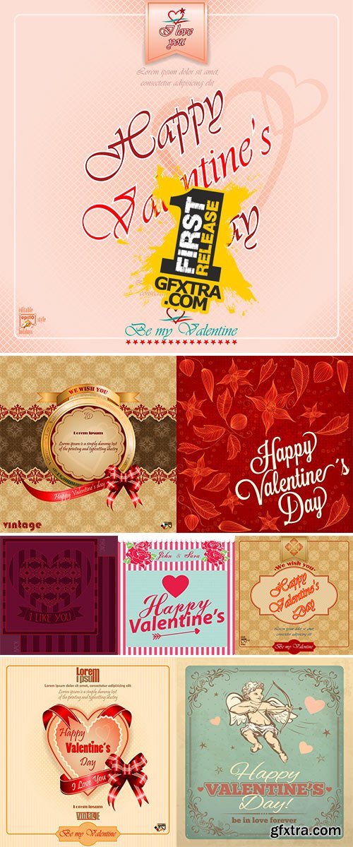 Stock Vintage Happy Valentine's Day background