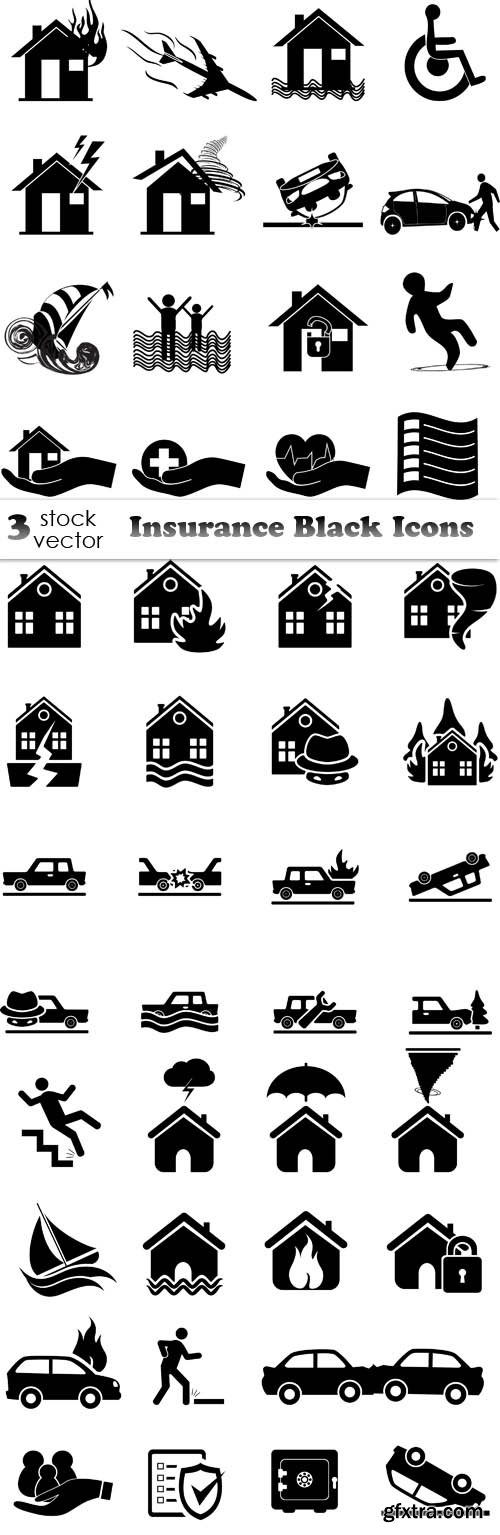 Vectors - Insurance Black Icons