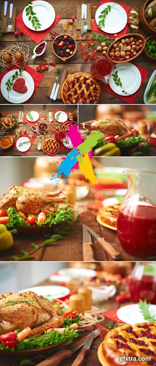 Stock Photo - Food on the Wooden Table