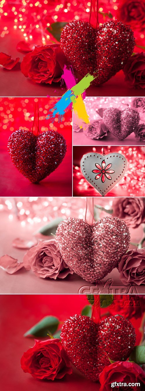 Stock Photo - Red & Pink Valentine's Day Backgrounds
