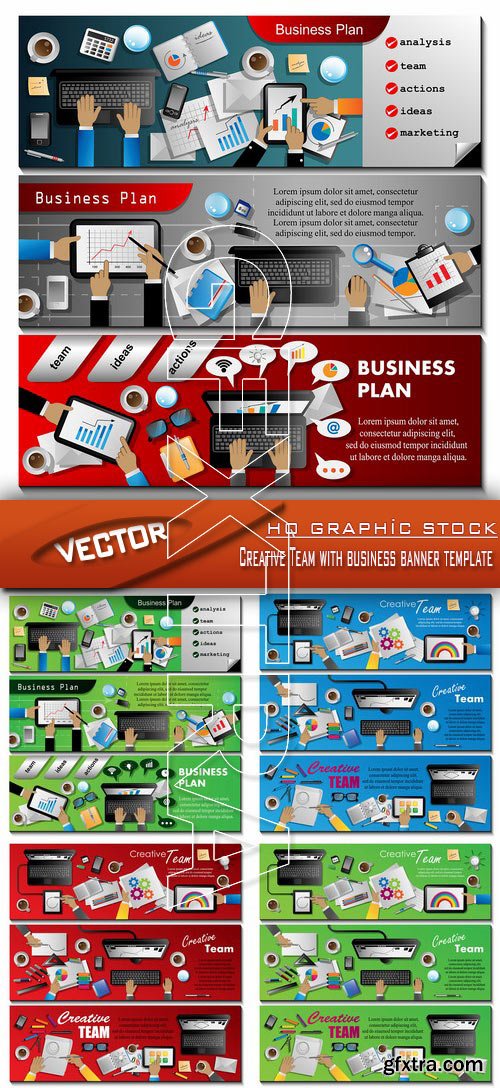 Stock Vector - Creative Team with business banner template