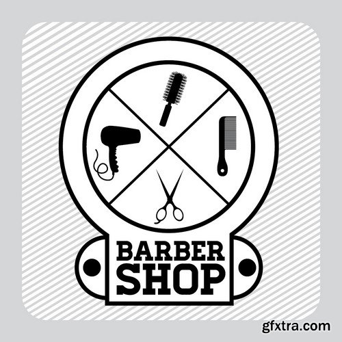 Stock Vectors - Barber Shop, 25xEPS