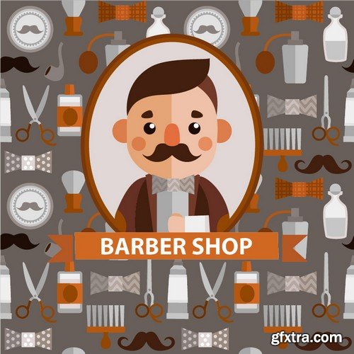 Stock Vectors - Barber Shop, 25xEPS