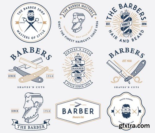 Stock Vectors - Barber Shop, 25xEPS