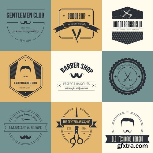 Stock Vectors - Barber Shop, 25xEPS