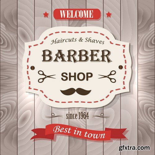 Stock Vectors - Barber Shop, 25xEPS