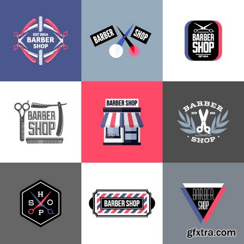 Stock Vectors - Barber Shop, 25xEPS