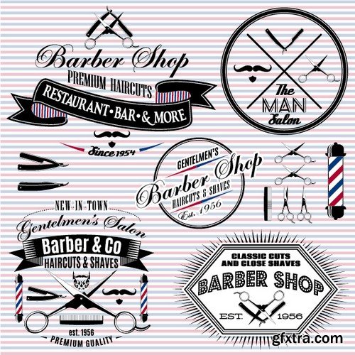 Stock Vectors - Barber Shop, 25xEPS