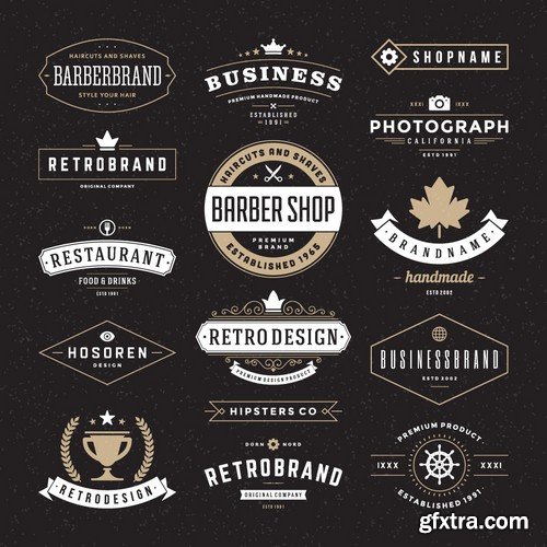 Stock Vectors - Barber Shop, 25xEPS