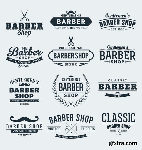 Stock Vectors - Barber Shop, 25xEPS