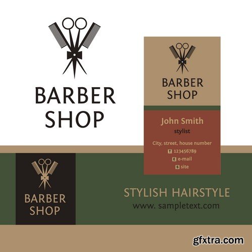 Stock Vectors - Barber Shop, 25xEPS