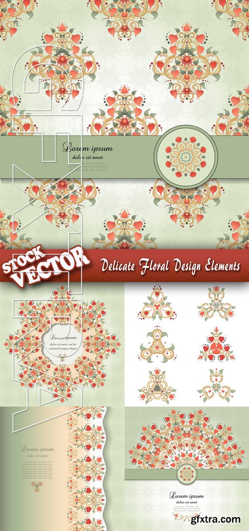 Stock Vector - Delicate Floral Design Elements