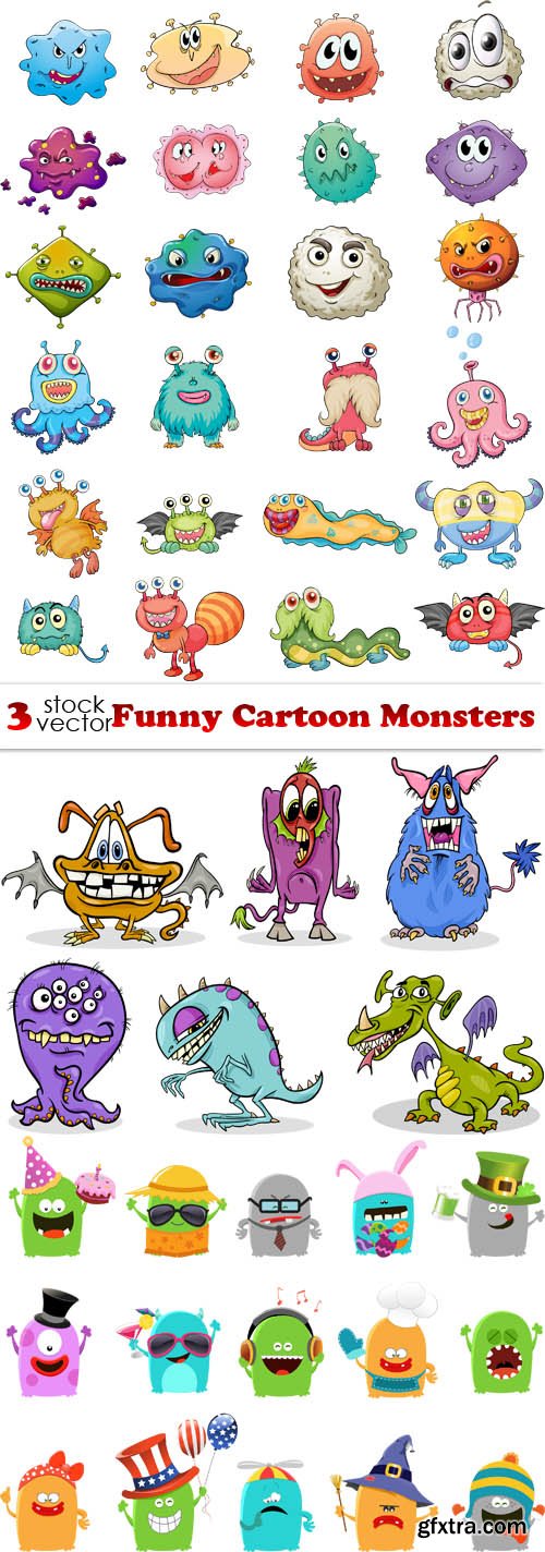 Vectors - Funny Cartoon Monsters