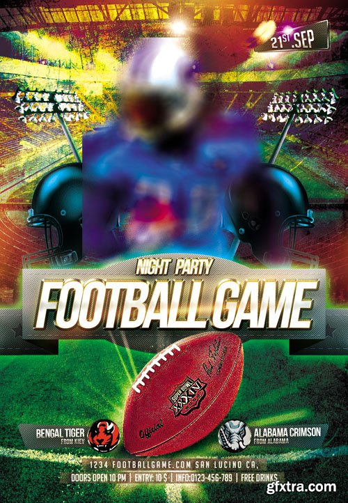 Football Game Fyer PSD Template