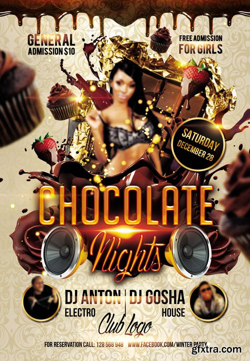 Chocolate Nights Flyer PSD Template