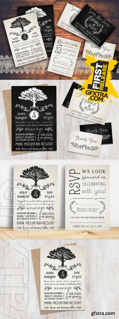 Rustic Wedding Invitation Pack