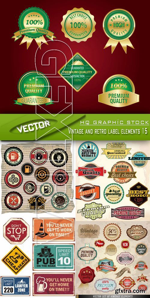 Stock Vector - Vintage and retro label elements 15