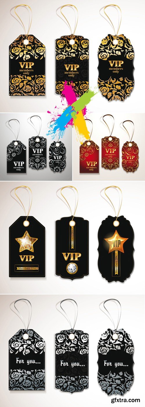 Luxury Vip Tags Vector