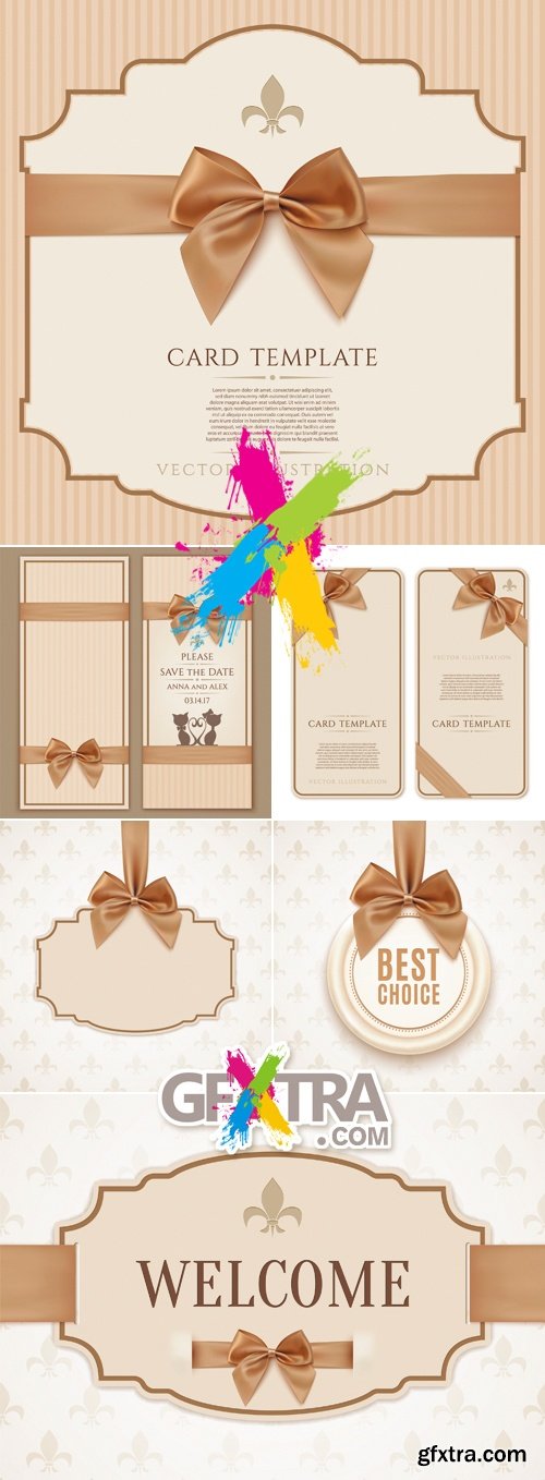 Beige Wedding Templates Vector