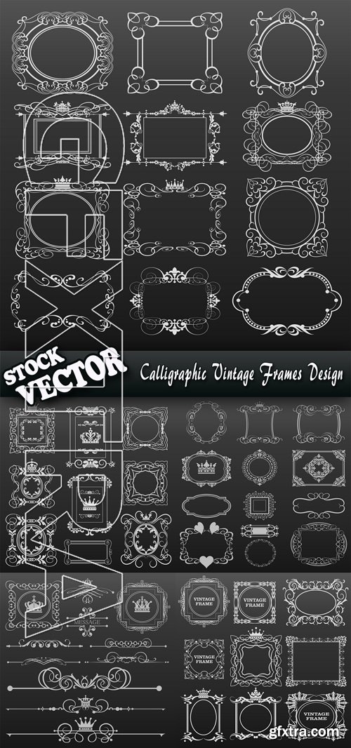 Stock Vector - Calligraphic Vintage Frames Design