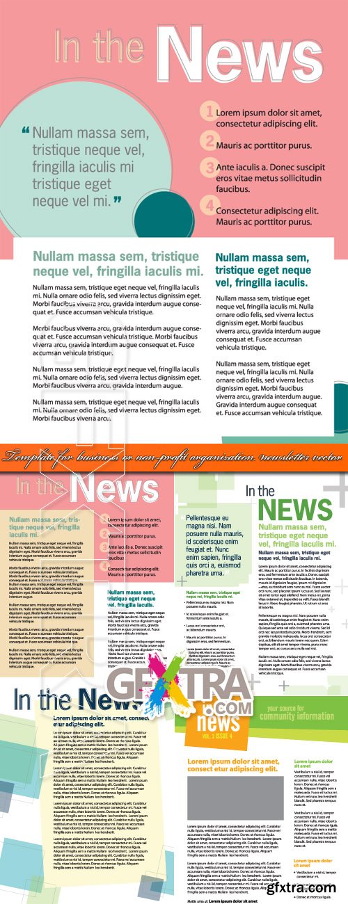 Template for business or non-profit organization newsletter vector