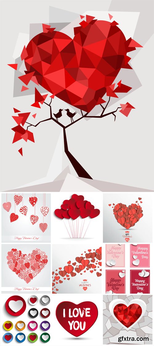 Valentine's Day, hearts, romantic vector backgrounds