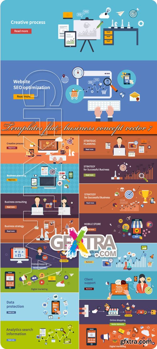 Templates flat business concept vector 7