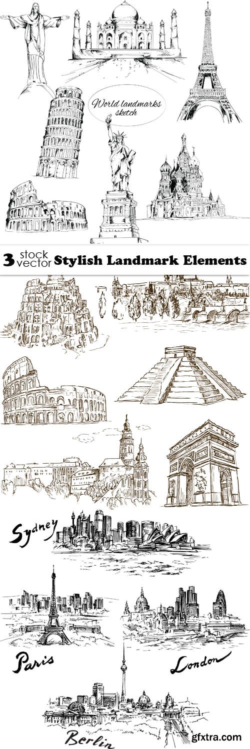 Vectors - Stylish Landmark Elements