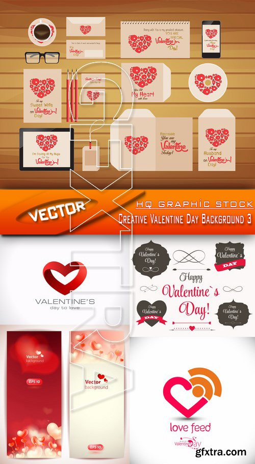 Stock Vector - Creative Valentine Day Background 3