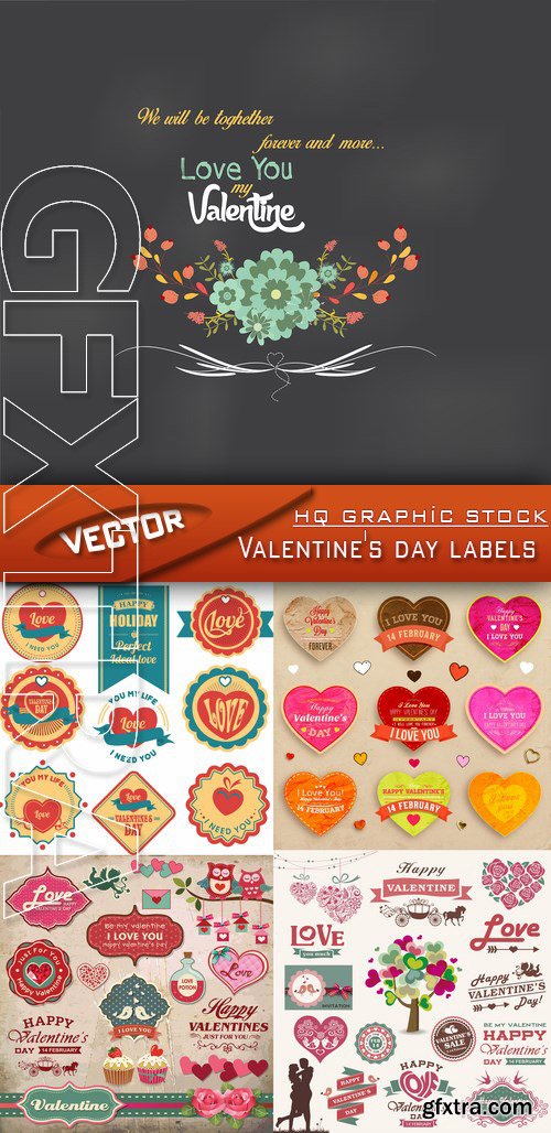 Stock Vector - Valentine's day labels