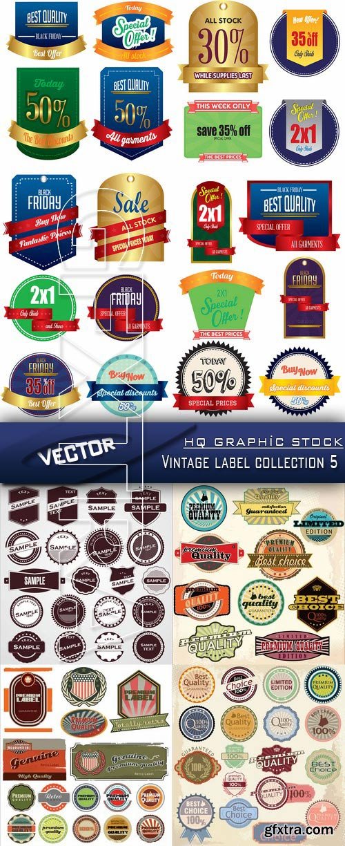 Stock Vector - Vintage label collection 5